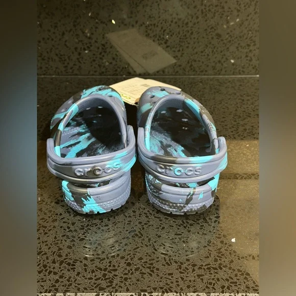 NWT Crocs Classic Marbled Navy Toddler' Clog Shoes Size 8 - Picture 3 of 5